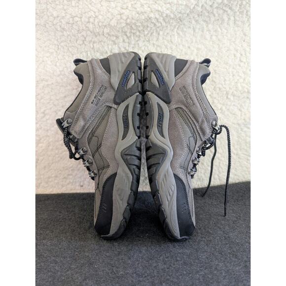 Skechers Men's 10 Goodyear Water Repellent Hiking Shoes Arch Support Grey Black - Picture 3 of 10